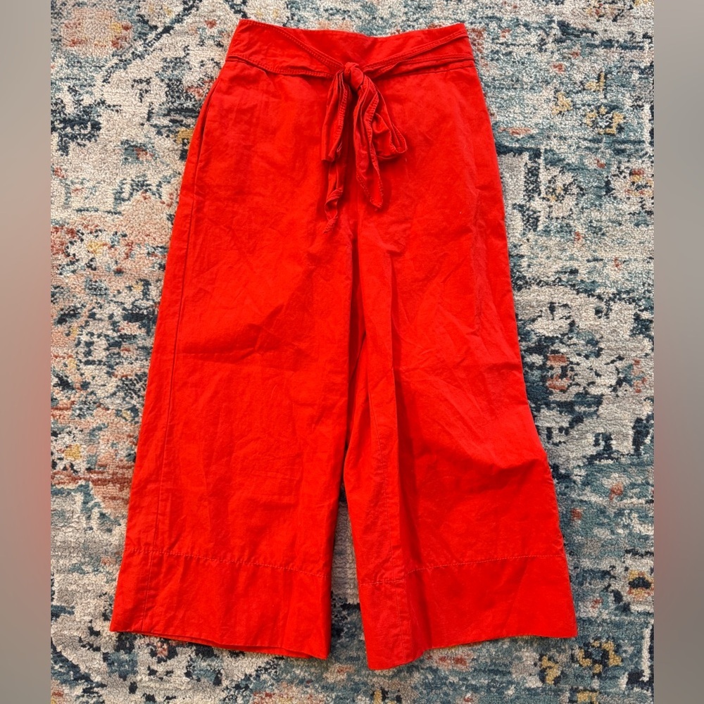 Kate Spade Vibrant Orange Slub Cotton/Linen Culotte Pants
Size 00 - Picture 2 of 9